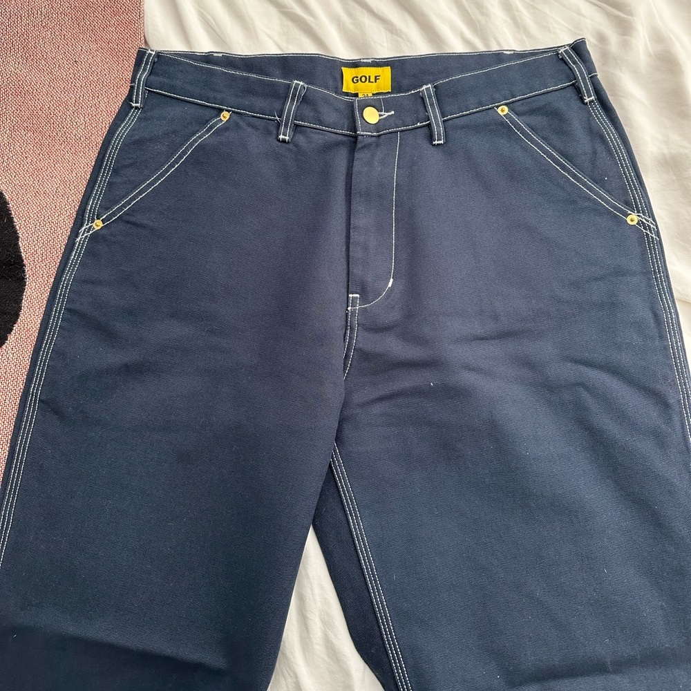 Golf Wang - Anti Wang Cargo Pants in 34 & Navy with White stitching